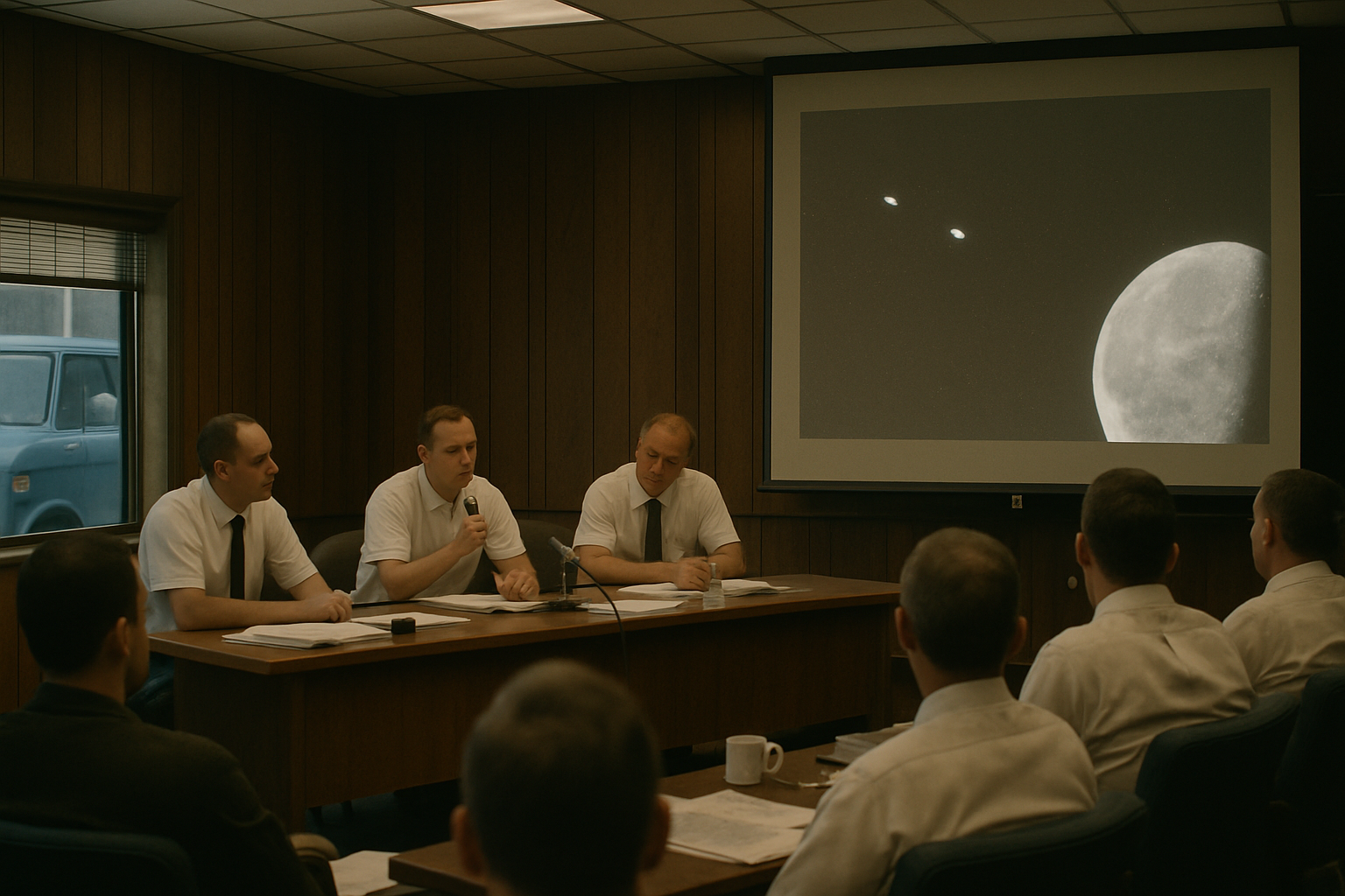 AI illustration of the Apollo 11 Technical Crew Debriefing incident (1)