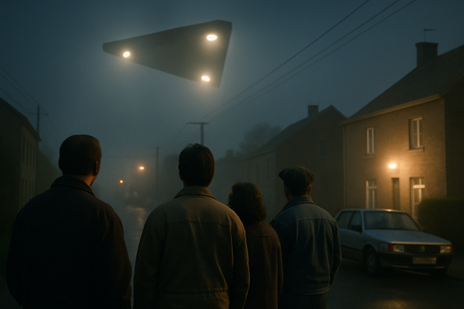 AI illustration of the Belgian UFO wave (1989–1990) incident (3)