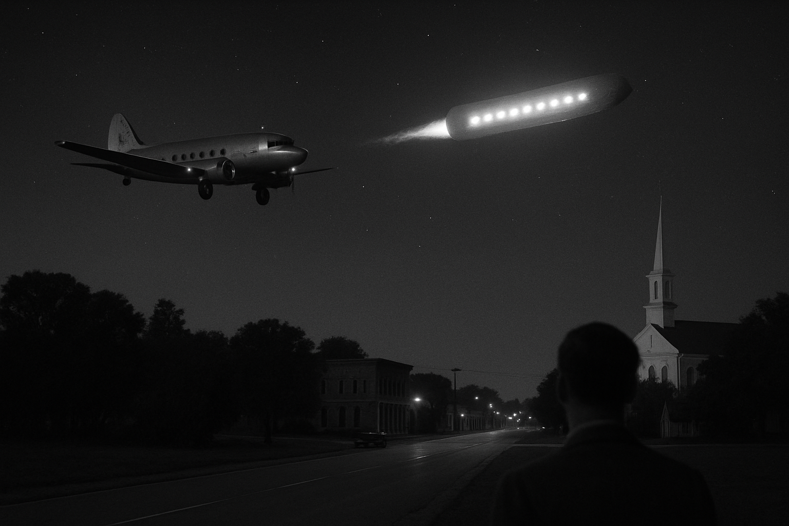 AI illustration of the Chiles-Whitted UFO encounter incident (1)