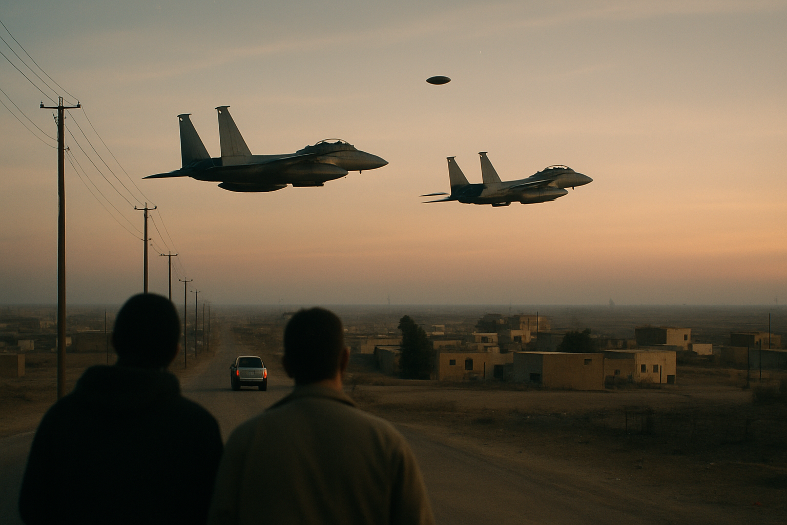 AI illustration of the DOW Iraq F-15E mission: "3X POSS UAP" at FL240 incident (1)