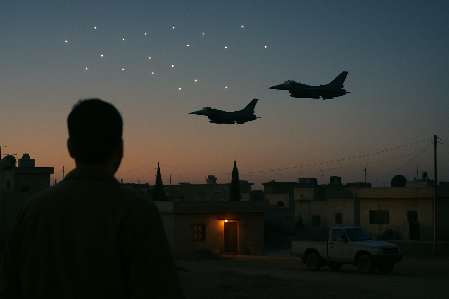 AI illustration of the DOW Syria F-16: "POSS 10X-20X UAPs" incident (1)