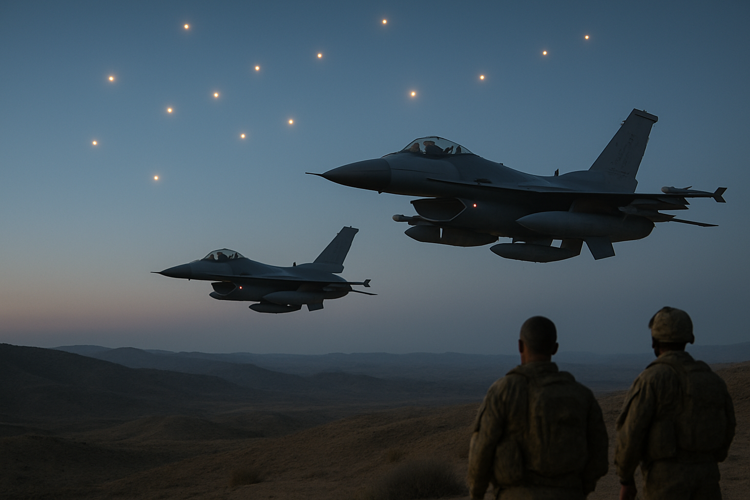 AI illustration of the DOW Syria F-16: "POSS 10X-20X UAPs" incident (2)