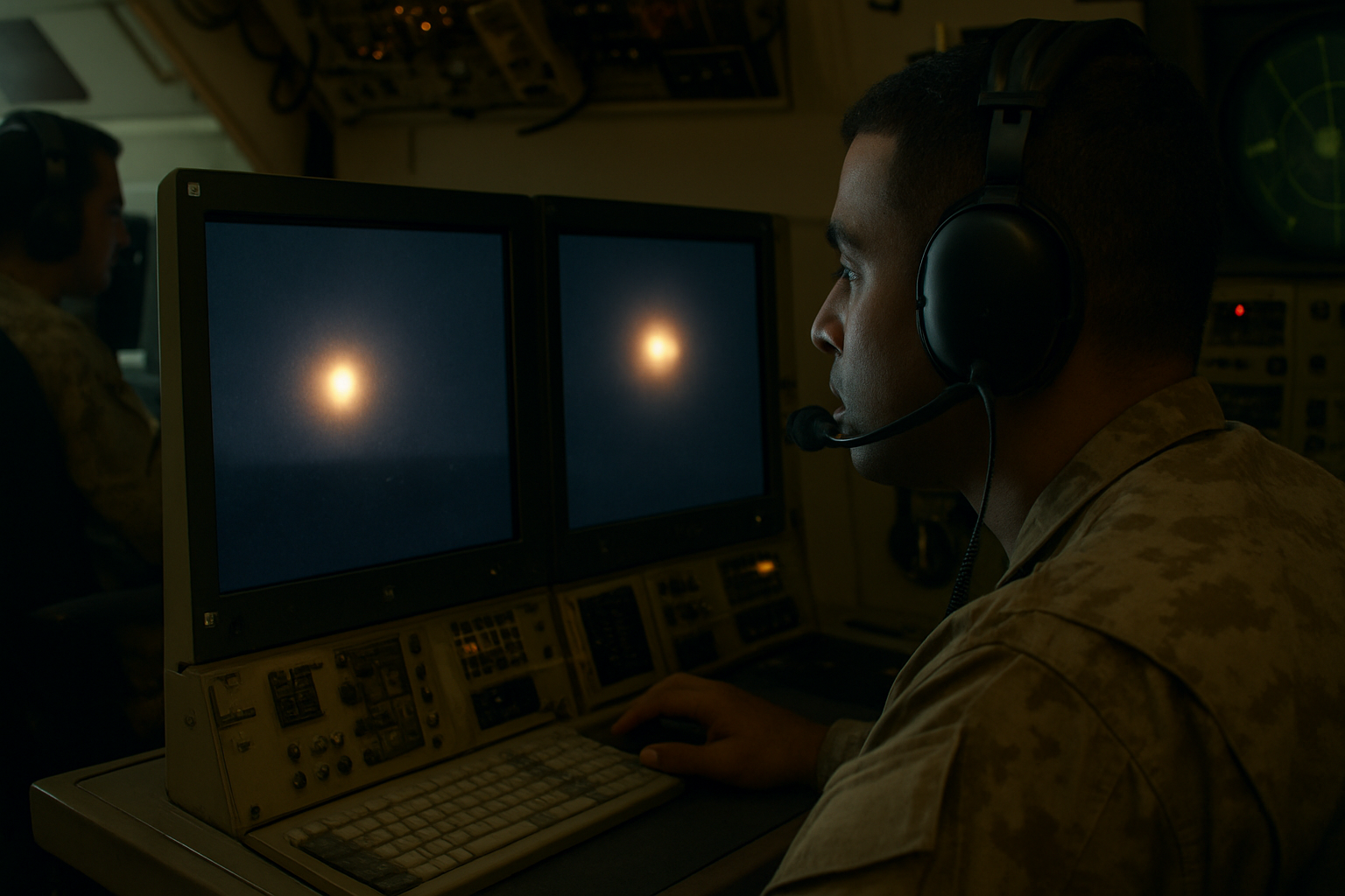 AI illustration of the DOW UAE: Two UAP contacts at 02:41Z and 03:22Z incident (2)
