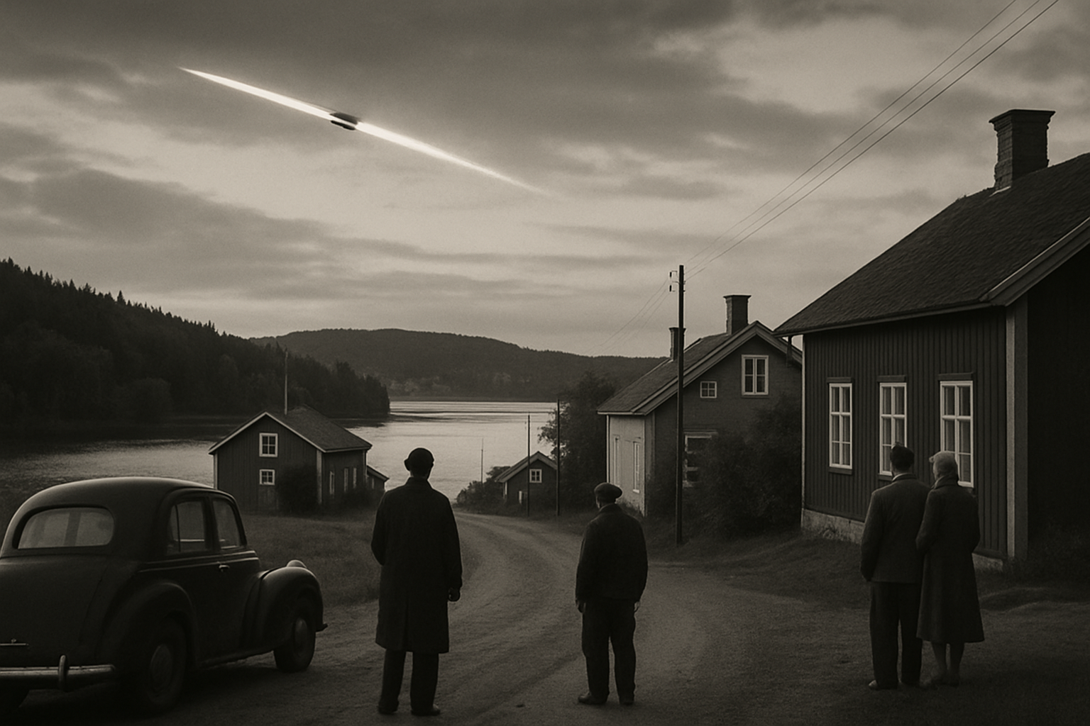 AI illustration of the Ghost Rockets (1946) incident (1)