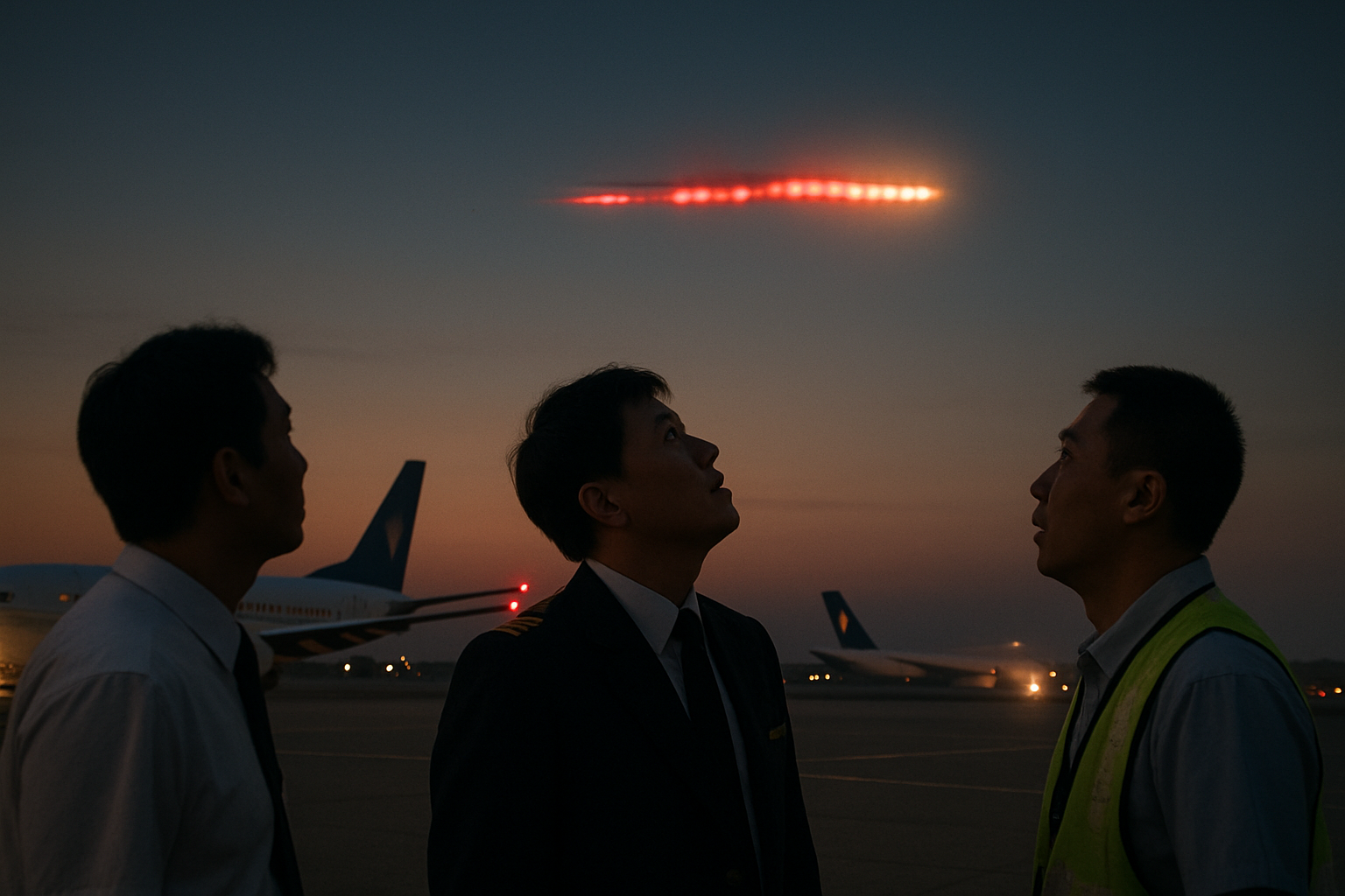 AI illustration of the Hangzhou Xiaoshan Airport UFO Incident (2010) incident (1)