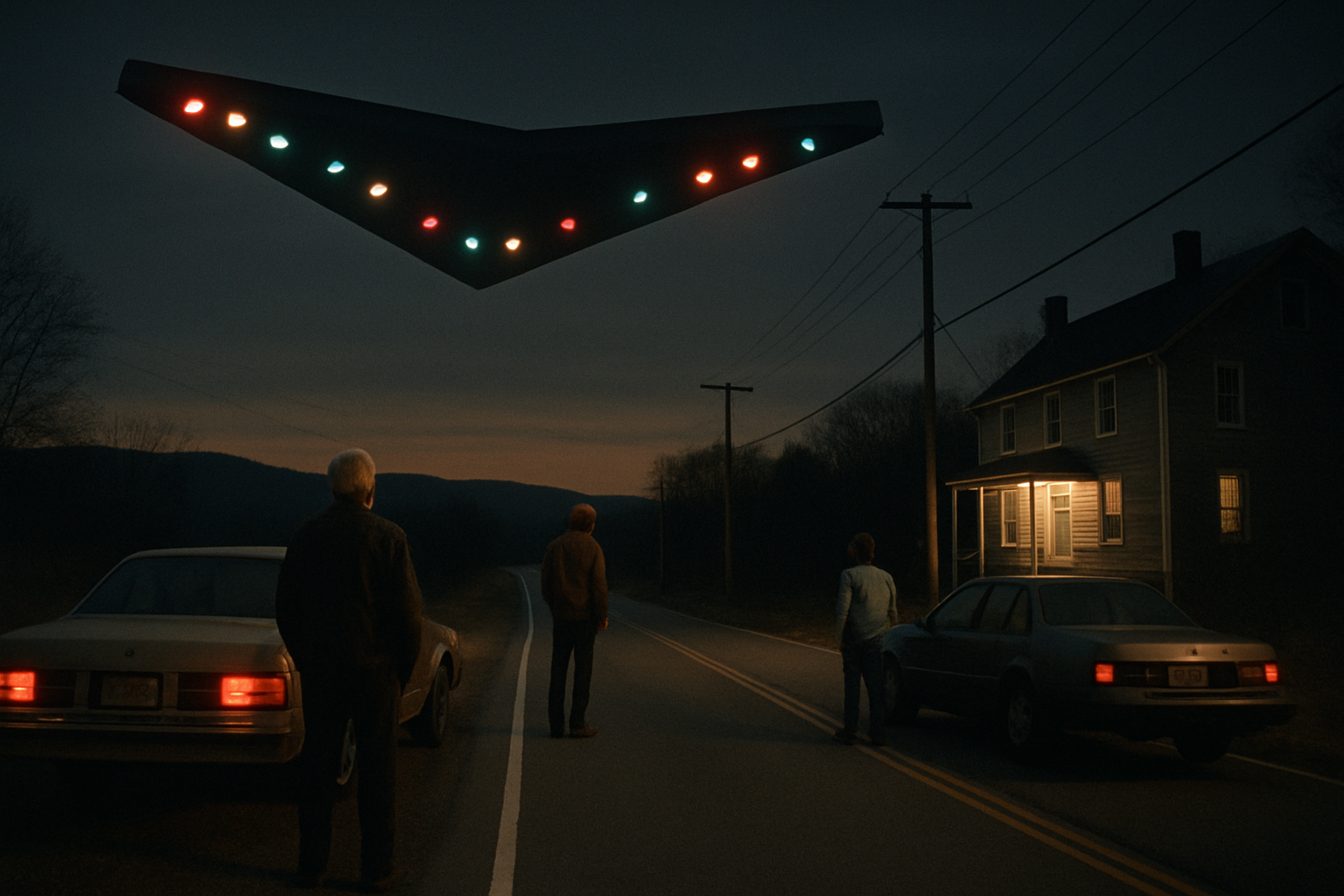 AI illustration of the Hudson Valley UFO sightings (1983) incident (1)
