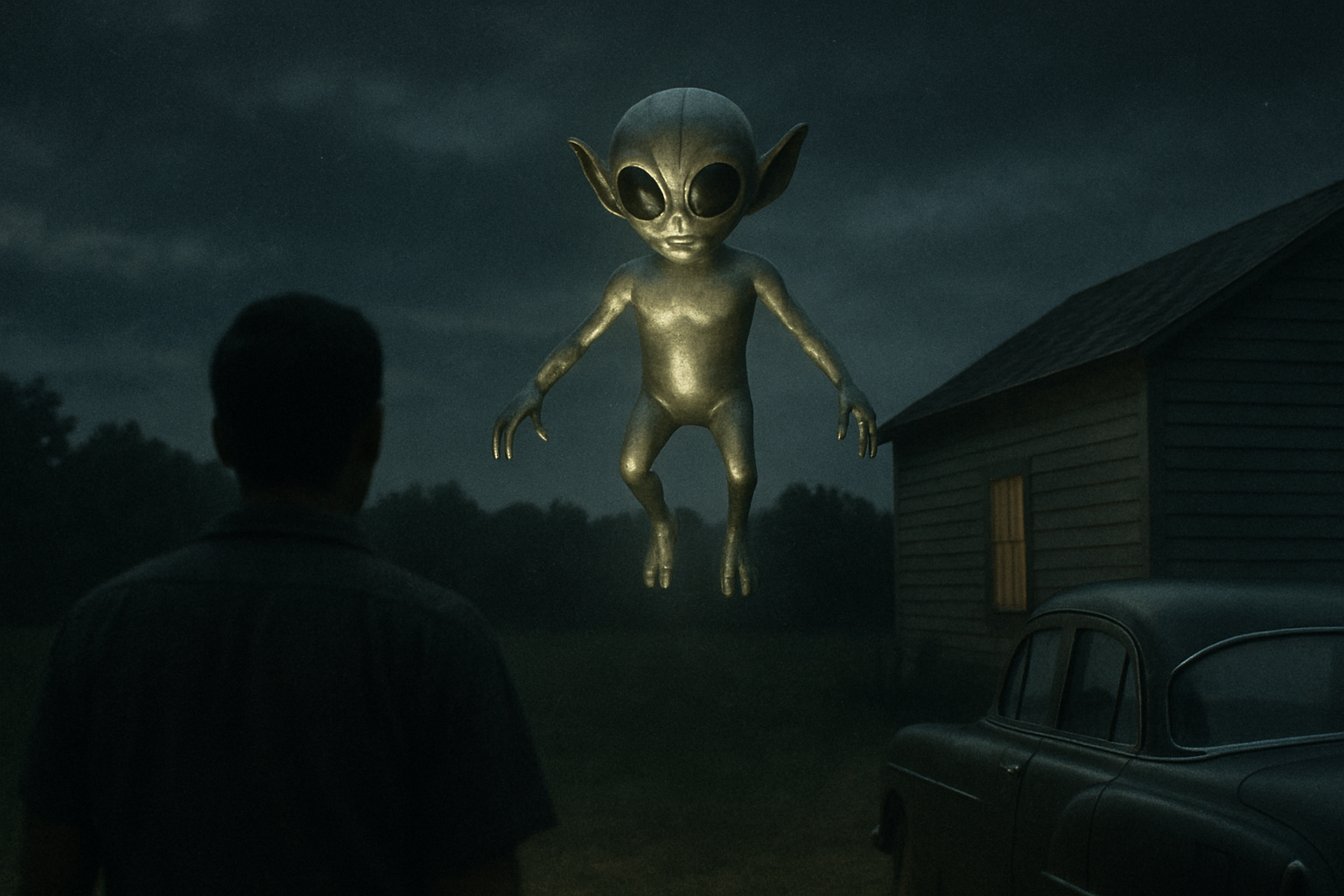 AI illustration of the The Kelly–Hopkinsville Encounter (1955) incident (2)