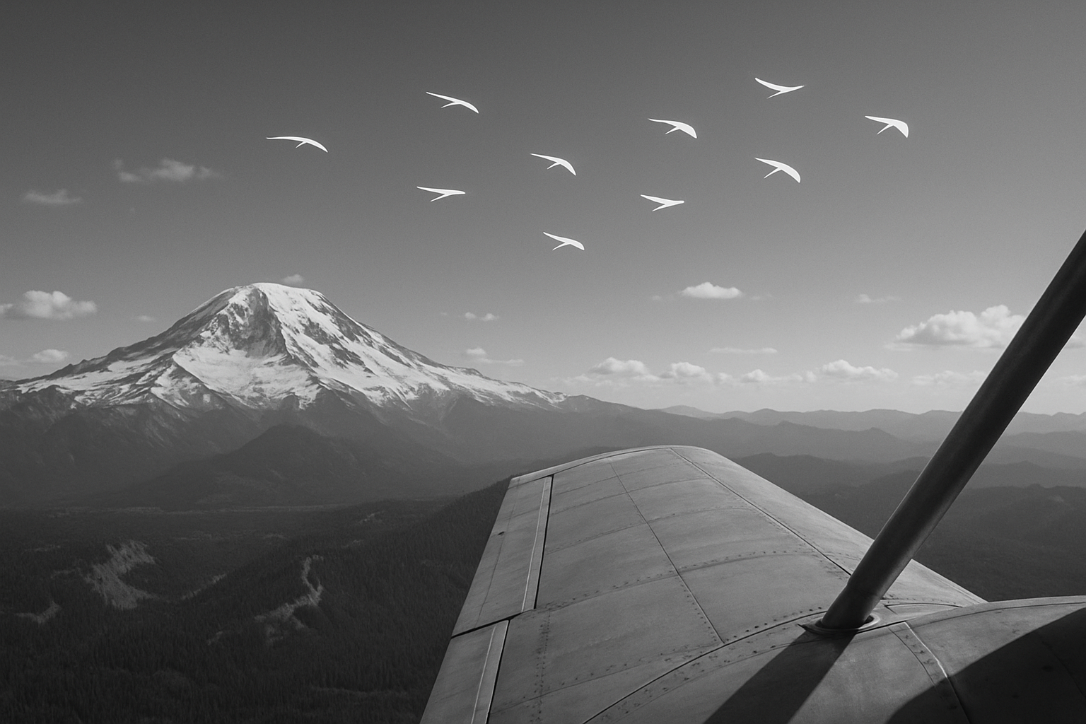AI illustration of the Kenneth Arnold UFO sighting incident (3)
