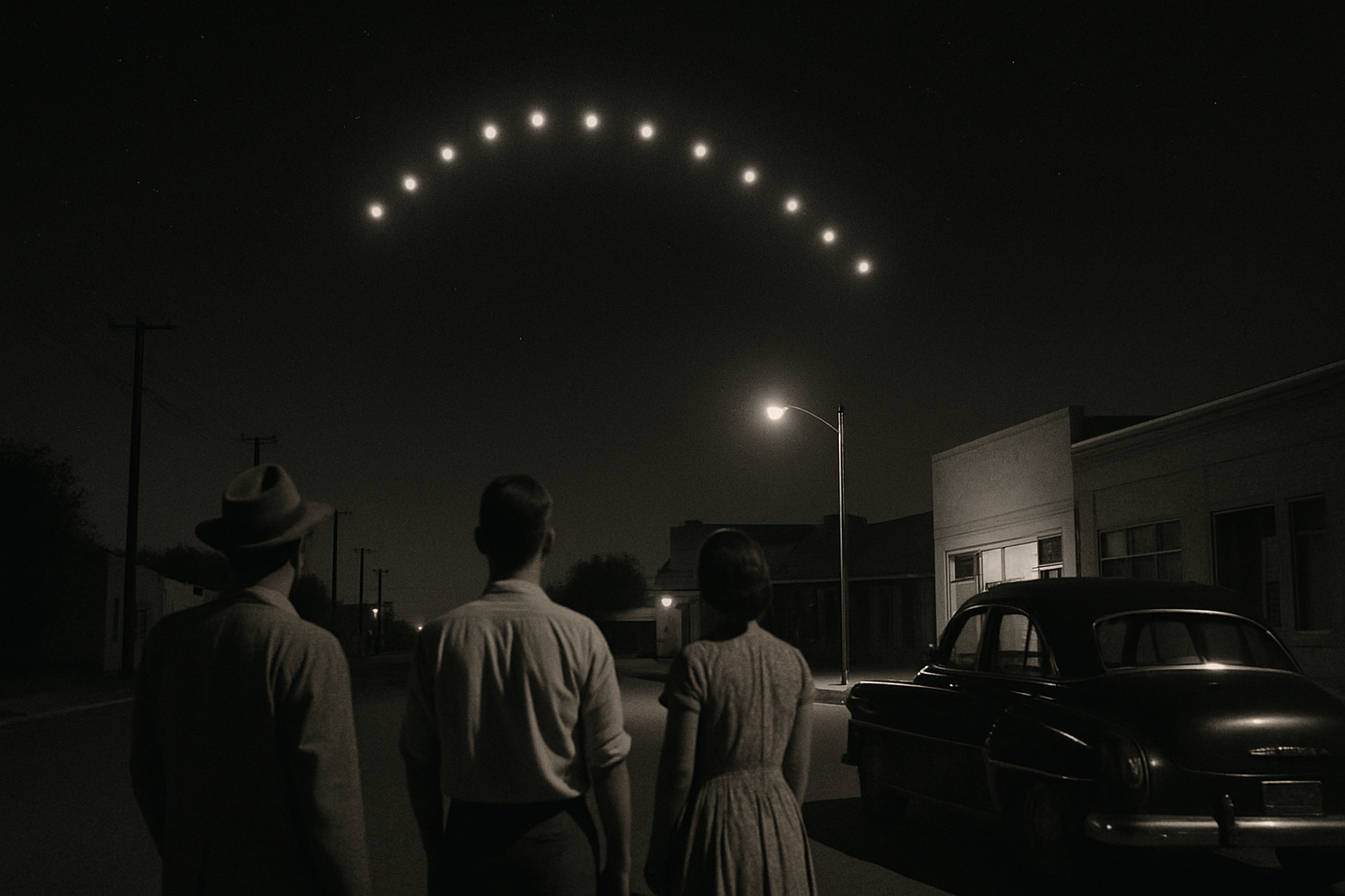 AI illustration of the The Lubbock Lights (1951) incident (1)