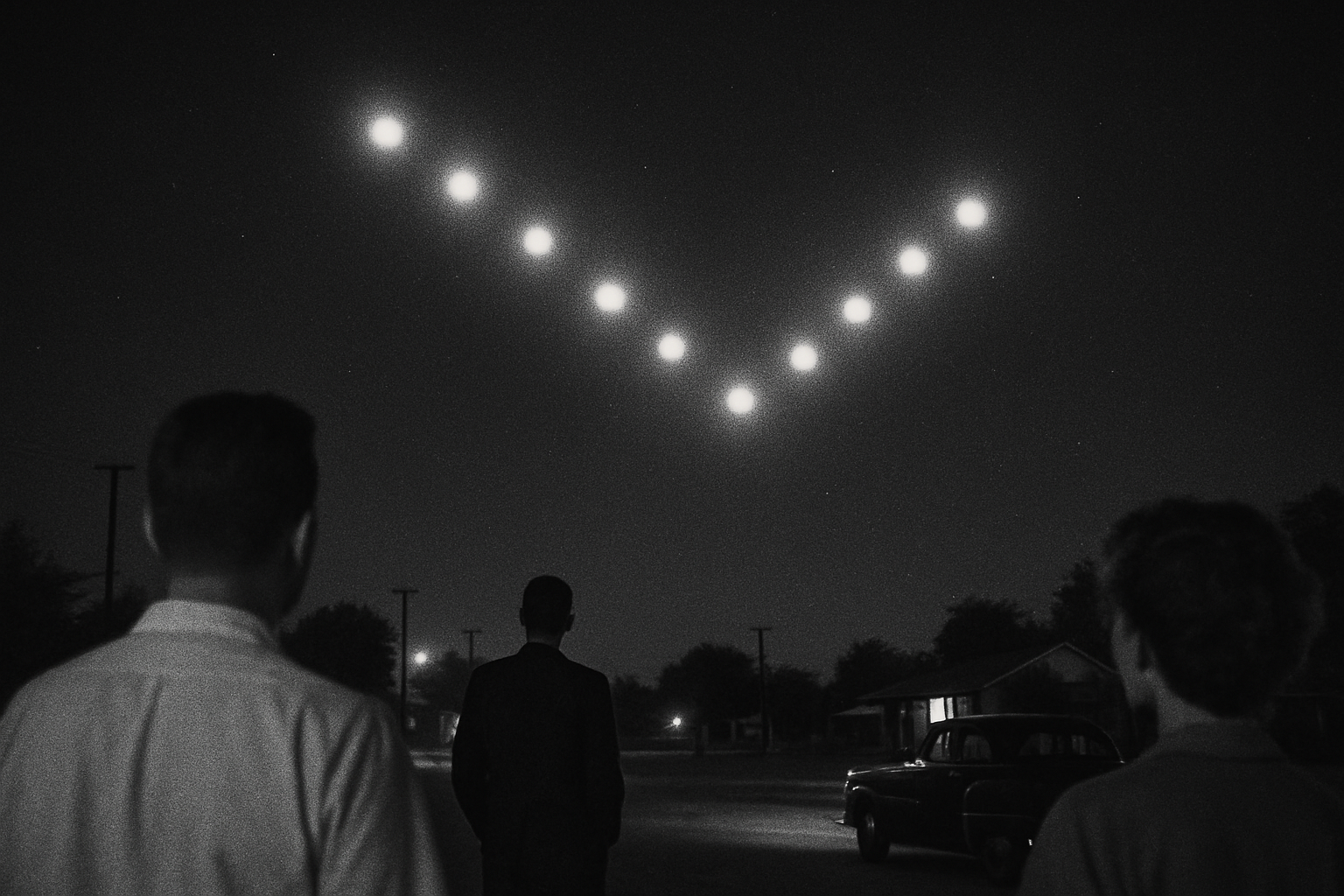 AI illustration of the The Lubbock Lights (1951) incident (2)
