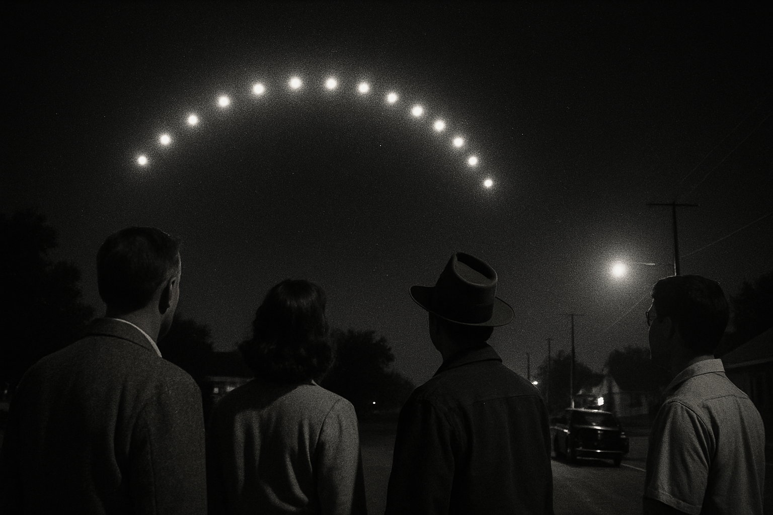 AI illustration of the The Lubbock Lights (1951) incident (3)