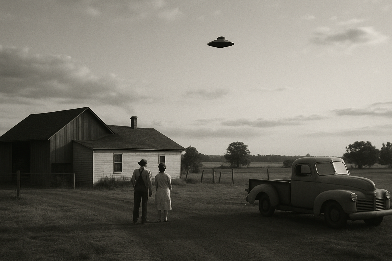 AI illustration of the McMinnville UFO photographs incident (1)