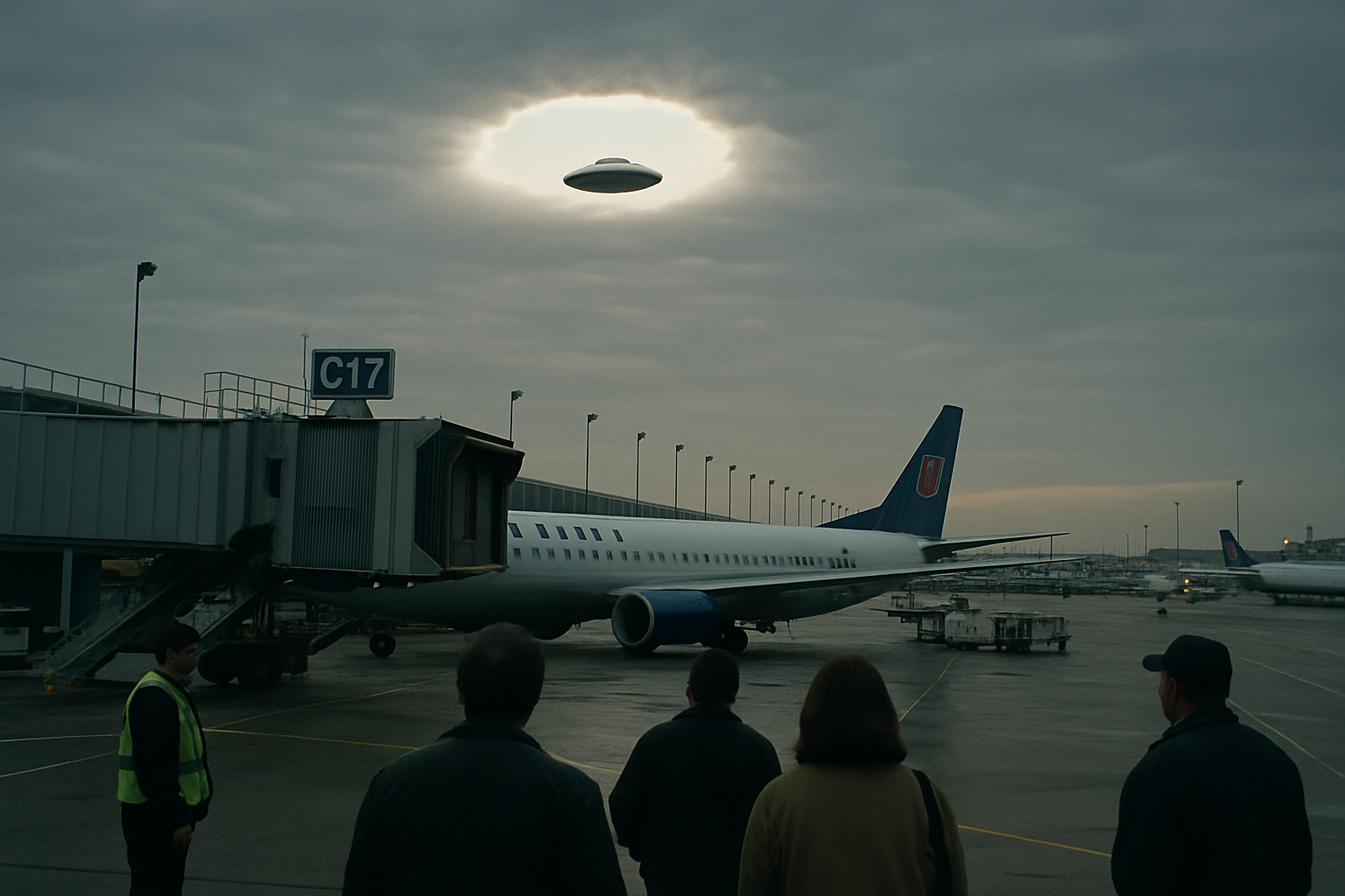AI illustration of the 2006 O'Hare International Airport UFO sighting incident (1)