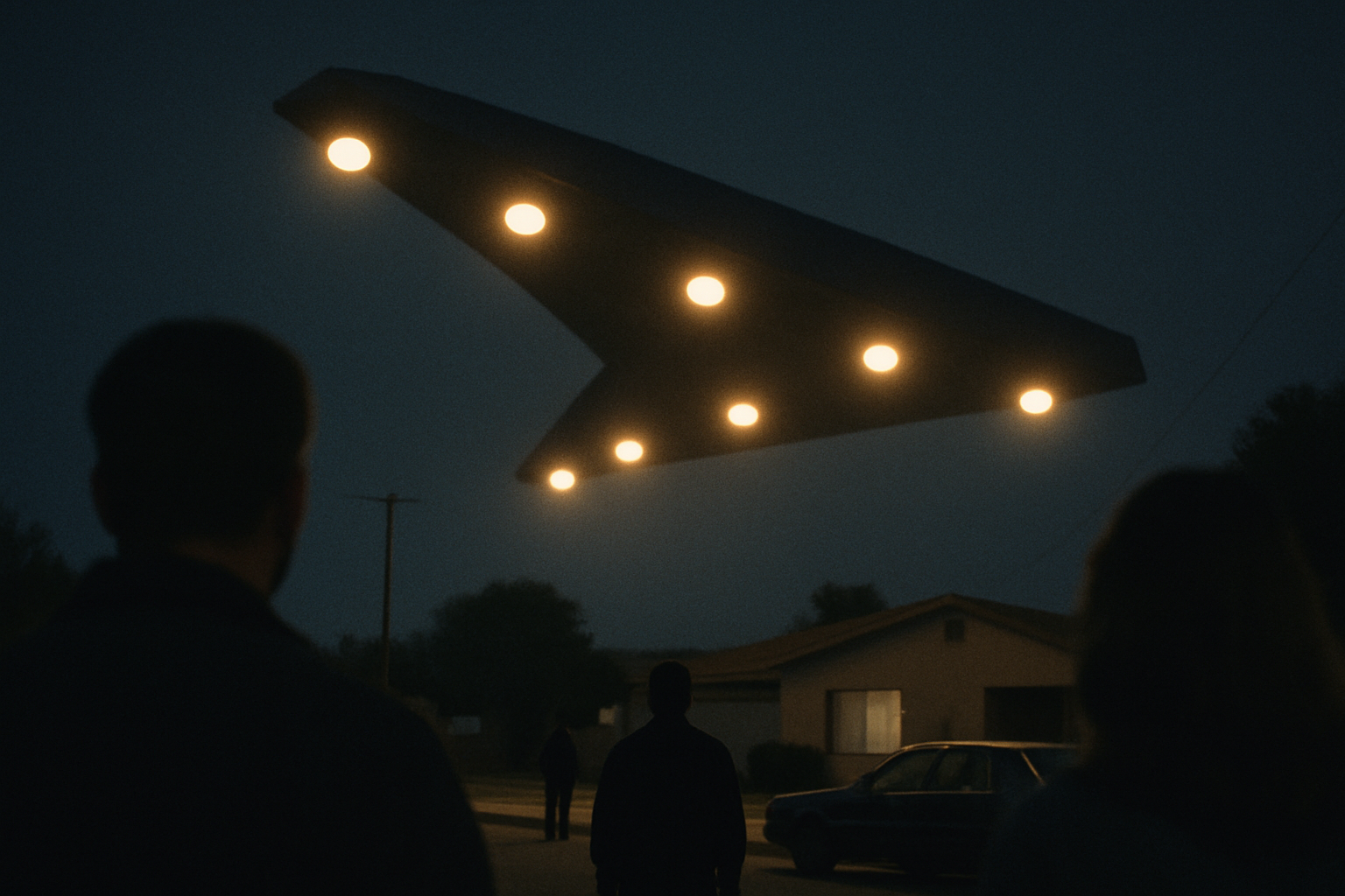 AI illustration of the The Phoenix Lights (1997) incident (2)