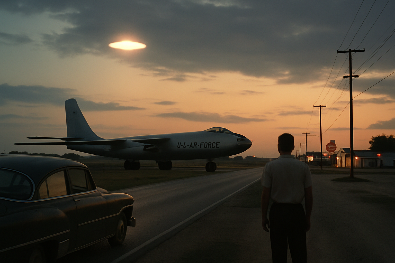 AI illustration of the RB-47 UFO incident incident (1)