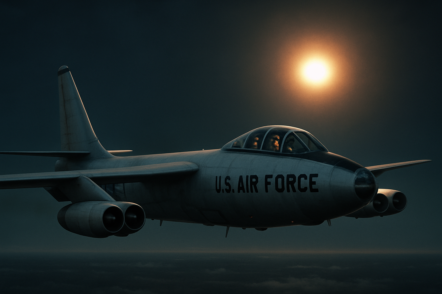 AI illustration of the RB-47 UFO incident incident (2)