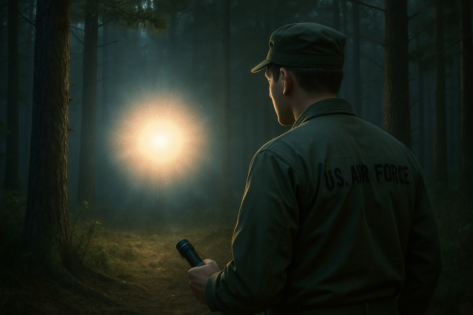 AI illustration of the The Rendlesham Forest Incident (1980) incident (2)