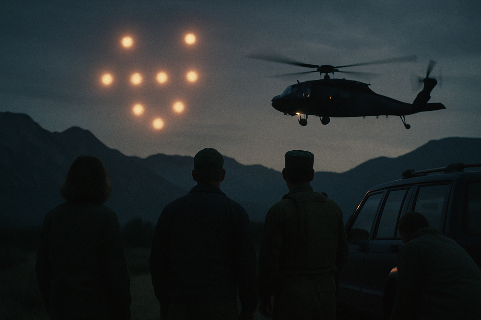 AI illustration of the USPER 2025: Helicopter encounter with coordinated orb formations incident (3)