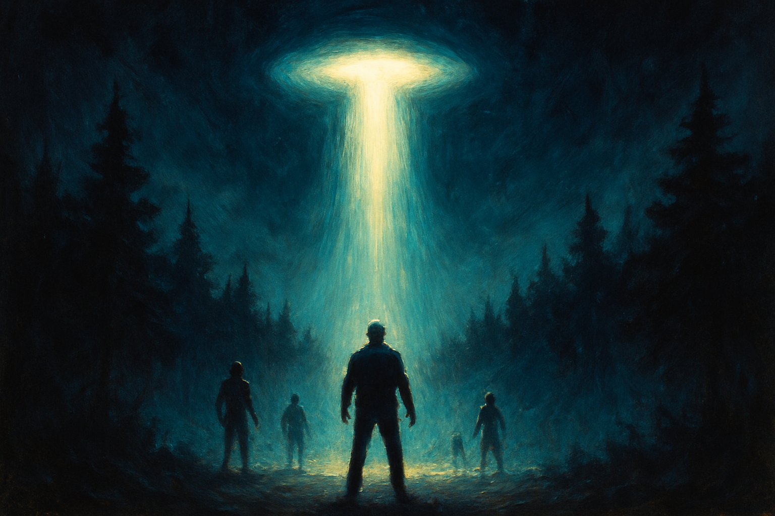 Atmospheric conceptual illustration — Passport to Magonia: From Folklore to Flying Saucers